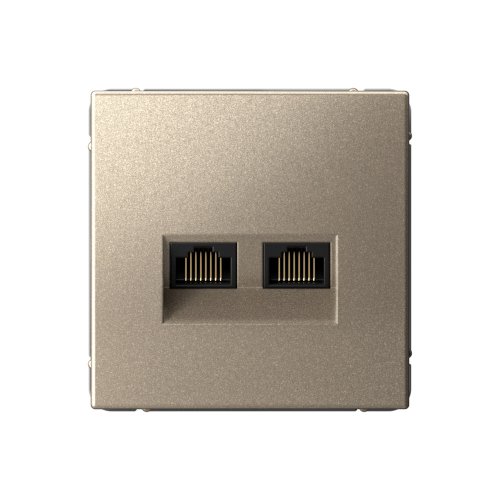 Розетка компьютерная без рамки Systeme Electric ArtGallery  2-м. RJ45 CAT 6А шампань картинка